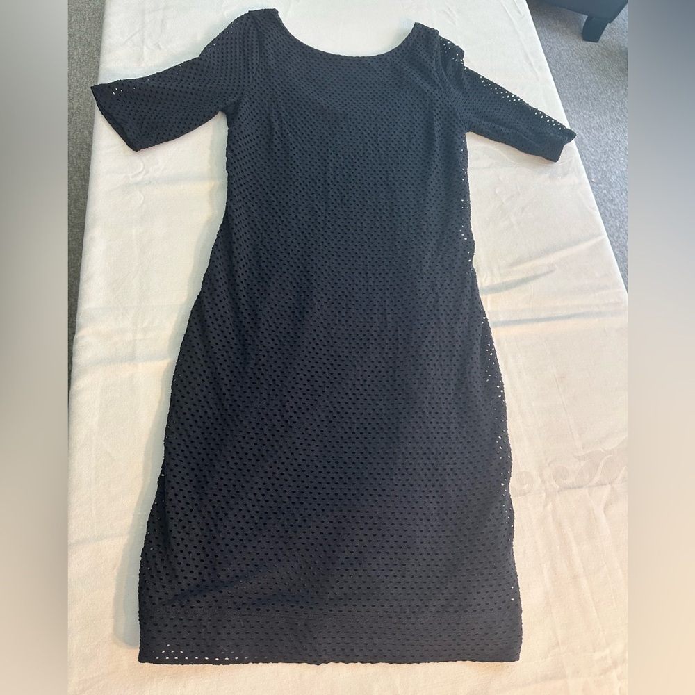 Banana Republic Black Mesh Overlay Dress Size 6 Goth Whimsigoth Fairycore Y2K